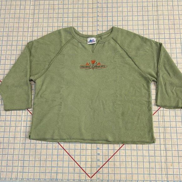 Grand California Hotel Disney Cropped Pullover XL Made In USA Green - Picture 1 of 15